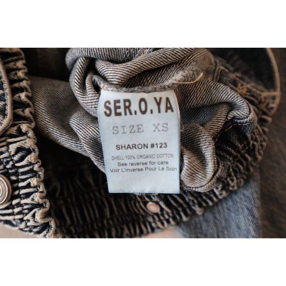 SER.O.YA SR02-3786 Women's Sz XS Sharon Blue Cleo Denim Jacket - Picture 8 of 9